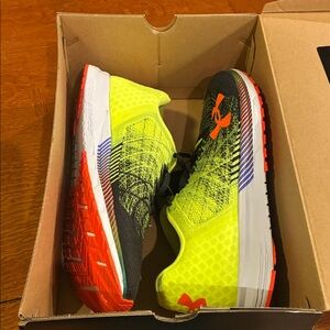 Under Armour Men's Black and Neon Yellow Athletic Shoes